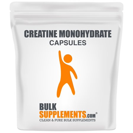 BulkSupplements.com Creatine Monohydrate (Micronized) - Weight Gain Supplements - Creatine Monohydrate Capsules (100 Gelatin Capsules) - 849720011237