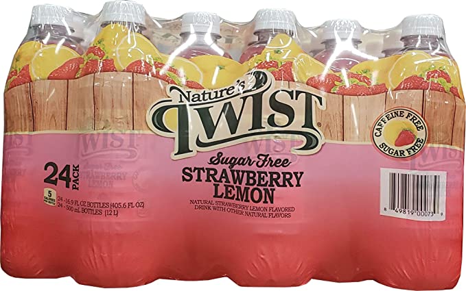  Nature's Twist Nature's Twist Sugar Free Strawberry Lemon (24 Pack/ 16.9 Fl Oz Net Wt 405.6 Fl Oz ), 405.6 fl. oz.  - 849819000739