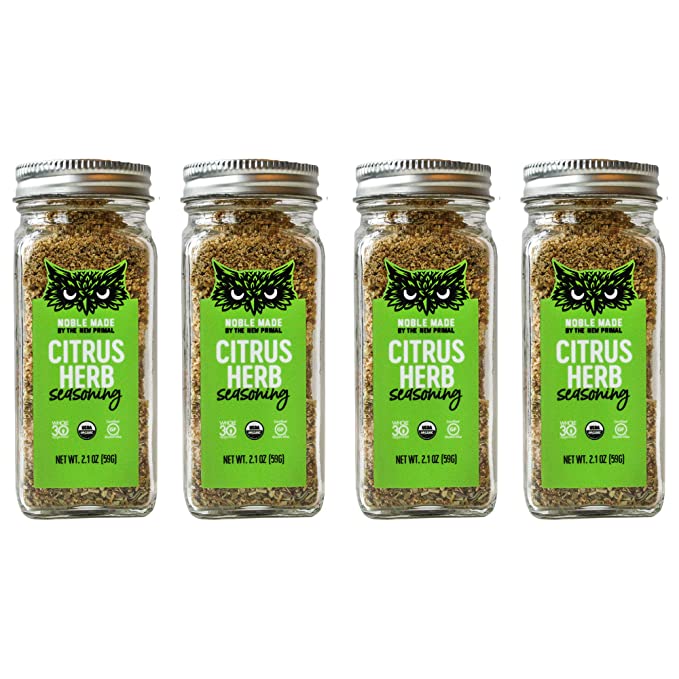 Noble Made by The New Primal, Seasoning Pantry Staple Spice & Dry Rub, USDA Organic, Whole30, Gluten-Free, Paleo & Keto Friendly Citrus Herb, 4 Count - 850000398344