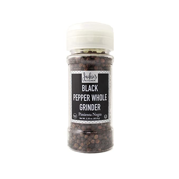 Jackie's Kitchen Black Pepper Whole Grinder, 2.25 Ounce  - 850000473225