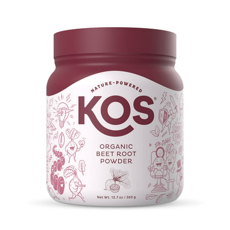 KOS Organic Beet Root Powder, Natural Nitric Oxide Booster, 12.7oz, 90 Servings - 850000503298