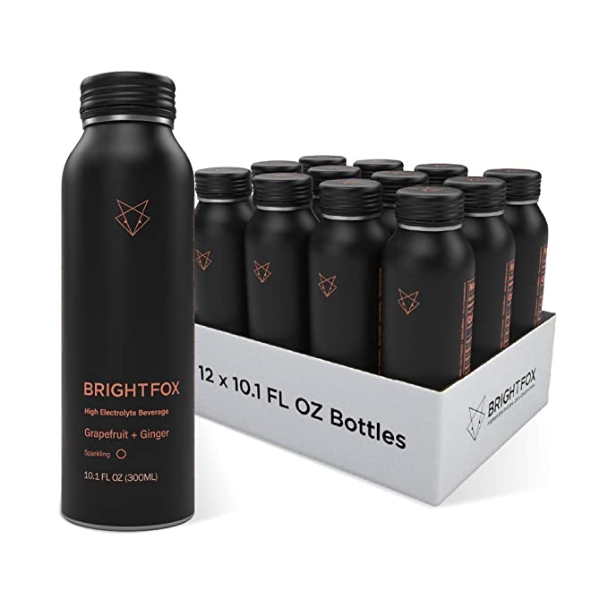  BrightFox Hydration | Grapefruit Ginger Sparkling Water | The Highest Electrolyte Beverage Zero Compromise | Vitamins Minerals Antioxidants Immunity | Zero Calories | 12 Pack  - 850000863262