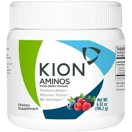 Kion Aminos Essential Amino Acids Powder Supplement The Building Blocks for Muscle Recovery, Reduced Cravings, Better Cognition, Immunity, and More 30 Servings (Mixed Berry) - 850002207064