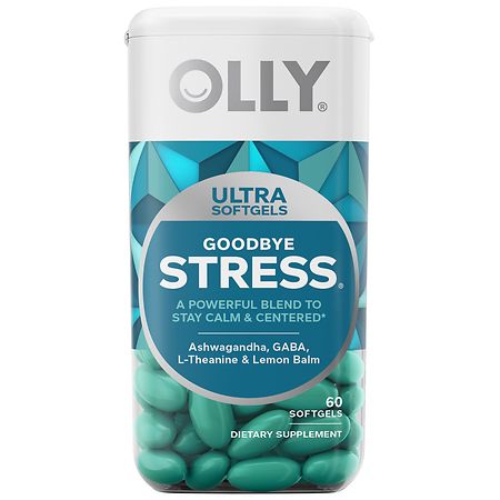 OLLY Ultra Strength Goodbye Stress Softgels Stress Relief Supplement Ashwagandha L-Theanine 60 Ct - 850004462690