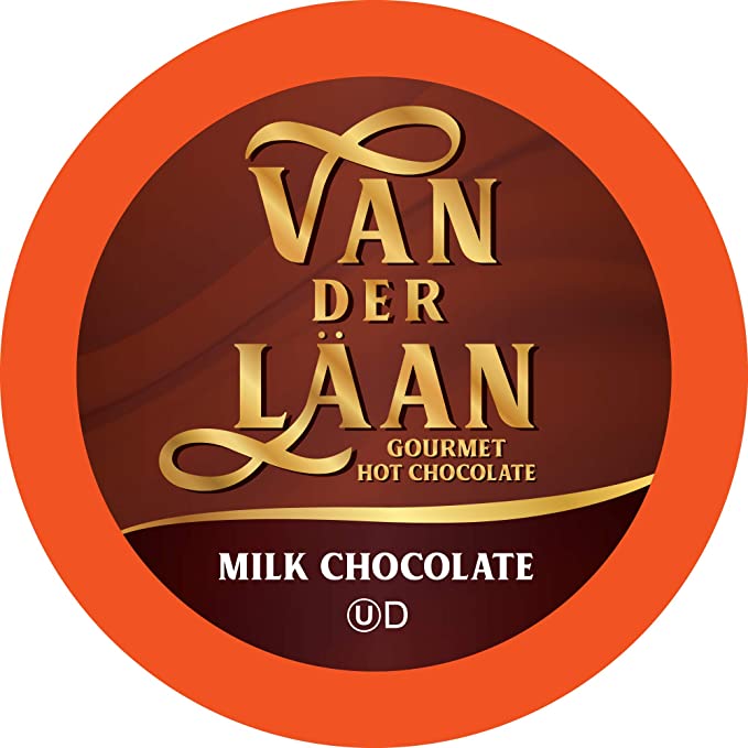  Van Der Laan Chocolate Hot Cocoa Pods, Milk Chocolate Gourmet Dutch Chocolate Compatible with K Cup Brewers Including 2.0, 40 Count  - 850005384939