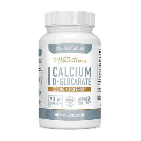 Calcium Supplements - Calcium D-Glucarate 500mg - Hormone Balance for Women Mood Energy Estrogen Balance for Men & Women - Detox & Calcium for Women & Men (90 Capsules) - 850005458050