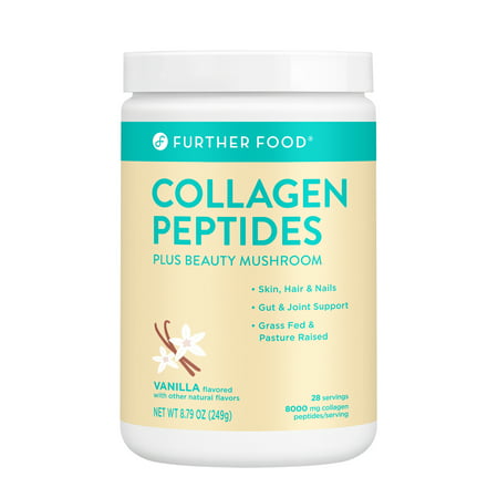 Further Food Vanilla Collagen Peptides Powder Plus Beauty Mushroom 9 oz (28 Servings) - 850006249060