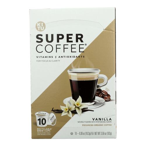 Vanilla Flavored Enhanced Organic Coffee Brew Cups, Vanilla - 850007042172