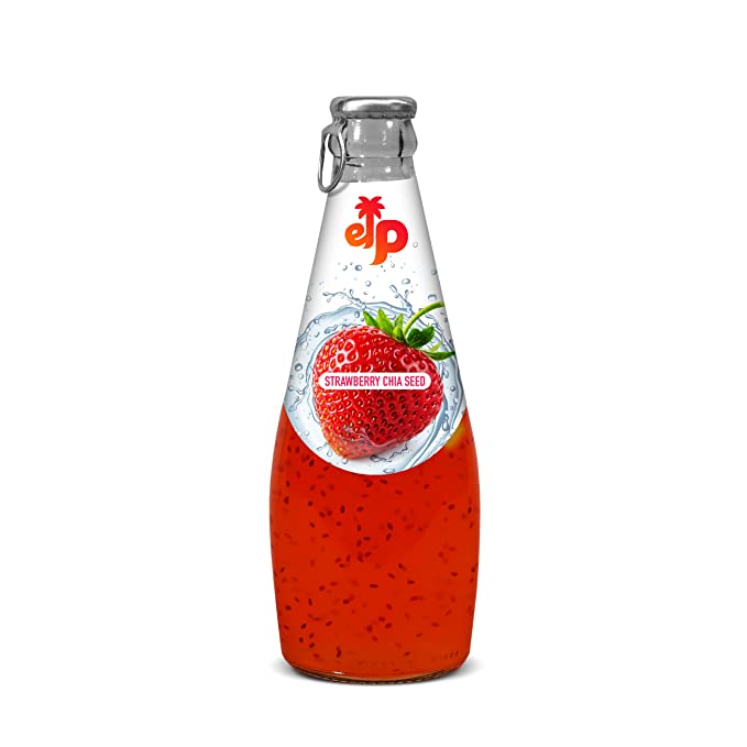  EL PALMAR - Chia Seed Juice Drink - Strawberry - Pack of 24 9.8oz bottles  - 850007941819