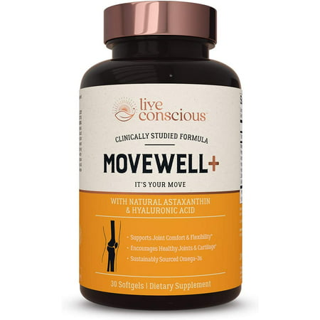 Live Conscious MoveWell Plus Krill Oil Joint Health 353 mg 30 softgels - 850008273094
