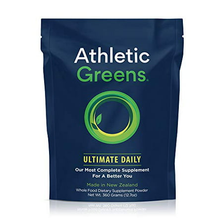 Athletic Greens Ultimate Daily Whole Food Sourced All in One Greens Supplement Powder NSF Certified GlutenFree Vegan and Keto Friendly 30 Day Supply 360 Grams (Athletic Greens Ultimate Daily) - 850008776007