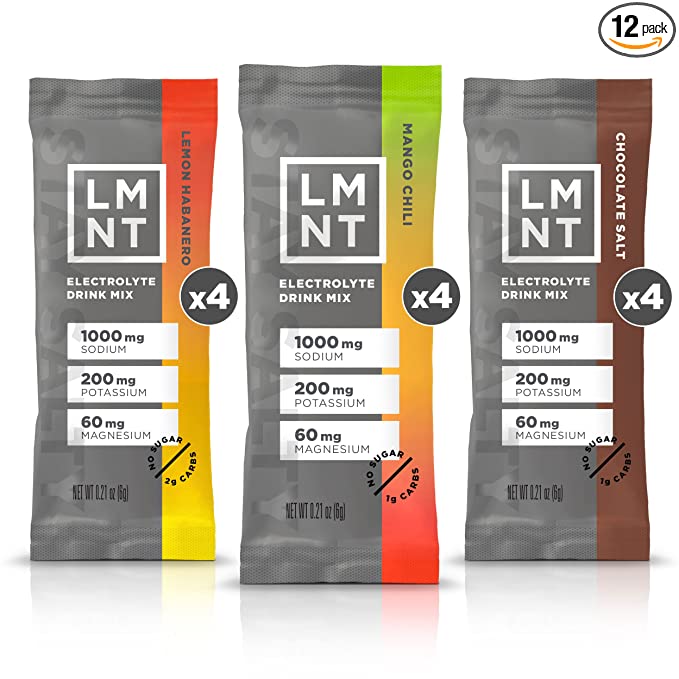  LMNT Keto Electrolyte Powder Packets | Paleo Hydration Drink Mix | No Sugar, No Artificial Ingredients | Fiesta Pack | 12 Stick Packs  - 850009273222