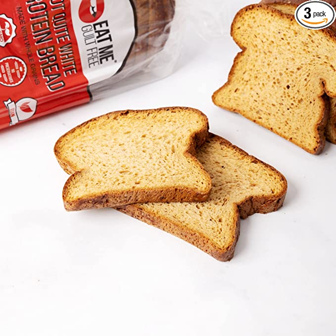  Eat Me Guilt Free Protein-Packed Not Quite White Bread - Low Carb, NON GMO, No preservatives Bread | 3 Loaves  - 850014396398