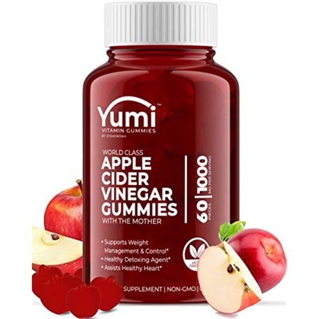 Apple Cider Vinegar Gummies with Raw Organic Acv from The Mother, Paired with Vitamin B, Pomegranate & Beet Juice Powder to Detox, Cleanse and Support Immunity, GMO, Non Gluten and Vegan, 60 Gummies - 850014720261