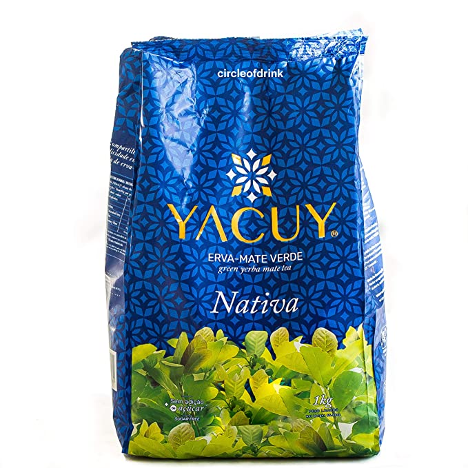 Circle of Drink - Yacuy Nativa Chimarrao - Gourmet Green Brazilian Erva Mate Tea - Traditional Flavor of Brazilian Yerba Mate - Complex and Subtle - Super Fresh - 2.2 lbs - 1 Kg (1 PACK) - 850015433399