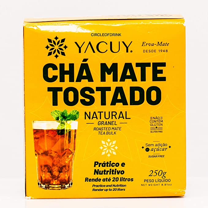 Circle of Drink - Yacuy Toasted Yerba Mate - Roasted to Perfection - Full Body and Robust - Enjoy Hot or Cold - Natural Energy - Iced Yerba Mate Tea - 250g (1 PACK) - 850015433481