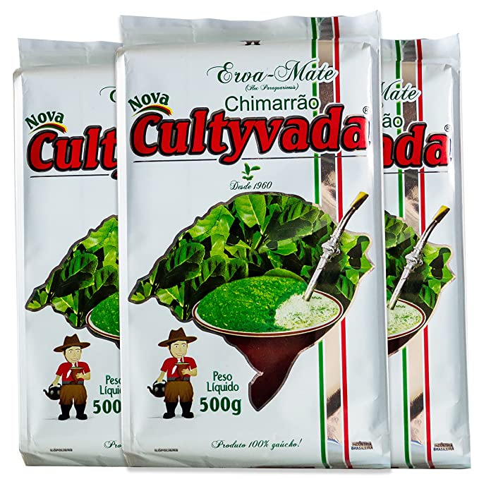 Circle of Drink - Cultyvada Nativa Chimarrao Erva Mate - Gourmet - Non-Aged - Super Fresh Green Brazilian Yerba Mate - Vacuum Sealed - 1.1 LB - 500g (3 PACKS) - 850015433887