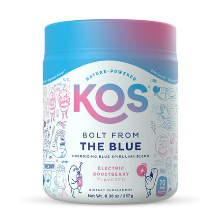 KOS Bolt From The Blue Organic Energizing Blue Spirulina Blue Raspberry 8.36oz - 850015510625