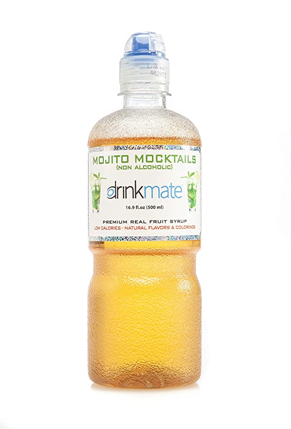 Drinkmate Premium Beverage Flavor Syrup, Made in Italy, Mojito Mocktail, Low Sugar, Low Calories, 16.9 Ounces (Single Pack) - 850016147219