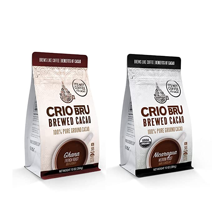  Crio Bru 2 Pack 10 oz Fan Favorite Bundle | Organic Healthy Brewed Cacao Drink | Great Substitute to Herbal Tea and Coffee | 99% Caffeine Free Gluten Free Keto (10oz (2 Pack)) (10oz (2 Pack))  - 850017552333