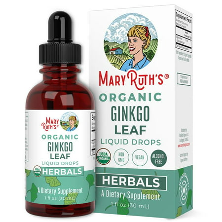 USDA Organic Ginkgo Leaf Liquid Drops by MaryRuth s | Traditional Herb | Nootropic Neuroprotective | Traditional Use for Circulatory System and Nervous System Health | Non-GMO Vegan | 60 Servings - 850018471688