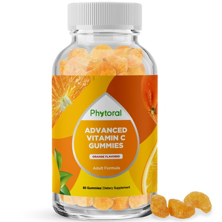 Natural Vitamin C Gummies for Adults - High Potency Vitamin C Immune Support Gummies - Ascorbic Acid Chewable Vitamin C Gummies Immune Booster for Adults with Anti Aging Brain Vitamins Supplements - 850019770391