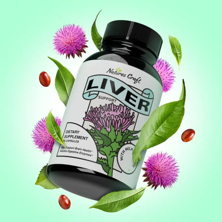 Milk Thistle Liver Cleanse Supplement - Nature s Craft 60ct Vegan Liver Support Capsules for Liver Detox Cleanse & Digestive Aid - Milk Thistle Artichoke & Dandelion Herbal Blend for Liver Health - 850019770483