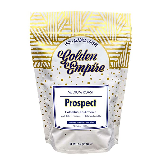  Golden Empire Prospect Medium Roast 100% Arabica Whole Bean Coffee, 12.00 Oz  - 850019883077