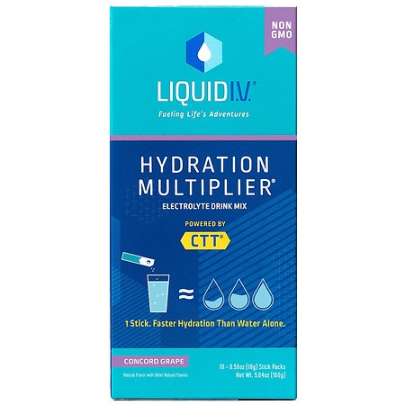 Liquid I.V. Hydration Vegan Multiplier - Grape - 10ct/0.56oz - 850021474485