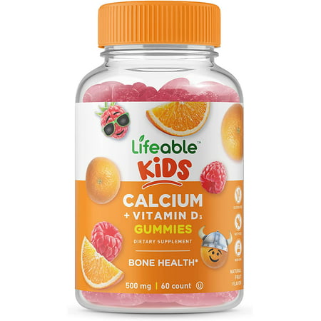 Lifeable Calcium Vitamin D Gummies For Kids – 500 mg – 60 Gummies - 850023062383