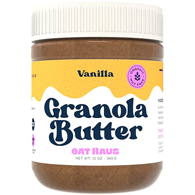  Oat Haus Organic Vanilla Granola Butter | Peanut-free, Almond (Tree-Nut) Free, & School-Safe (Top 8 Allergen Free) | Sunflower Seed & Cookie Butter Alternative | 12 oz (1 Jar) - 850023066039