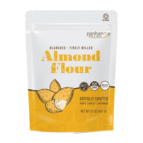 Panhandle Milling Blanched Almond Flour Gluten Free - 2 lbs. (32 oz.) - Resealable Almond Flour For Baking & Keto Flour - Perfect for Almond Flour Keto Baking - Non GMO & Kosher - Harina de Almendras - 850025948562