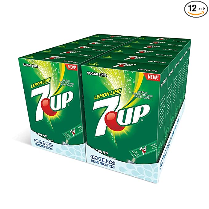  7-UP Powder Drink Mix – Sugar Free & Delicious (Lemon Lime, 72 Sticks)  - 850027263113