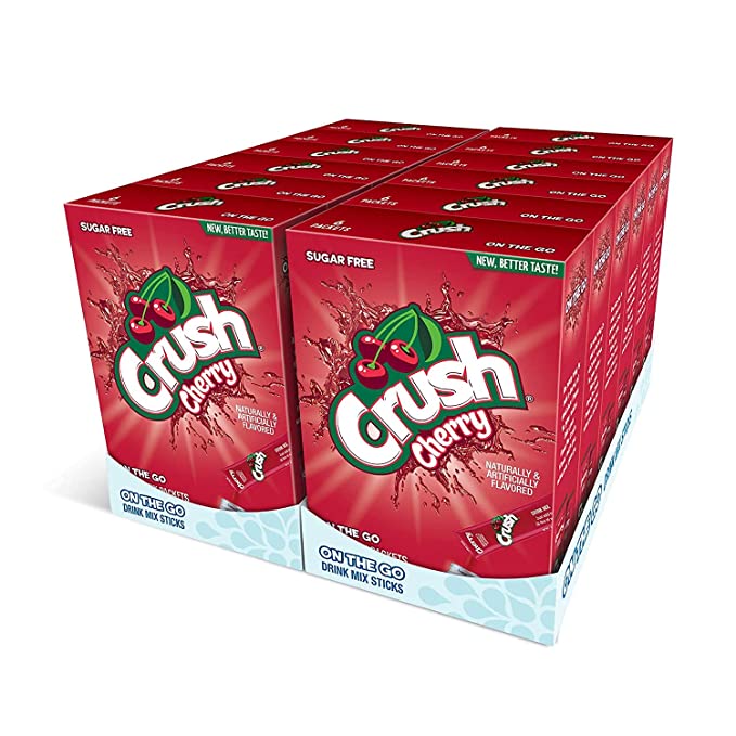  Crush- Powder Drink Mix - Sugar Free & Delicious (Cherry, 72 Sticks)  - 850027263168