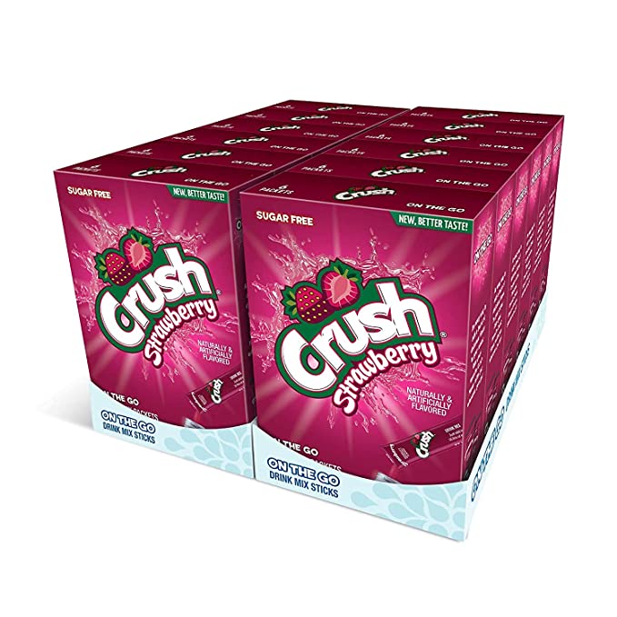  Crush- Powder Drink Mix - Sugar Free & Delicious (Strawberry, 72 Sticks)  - 850027263199