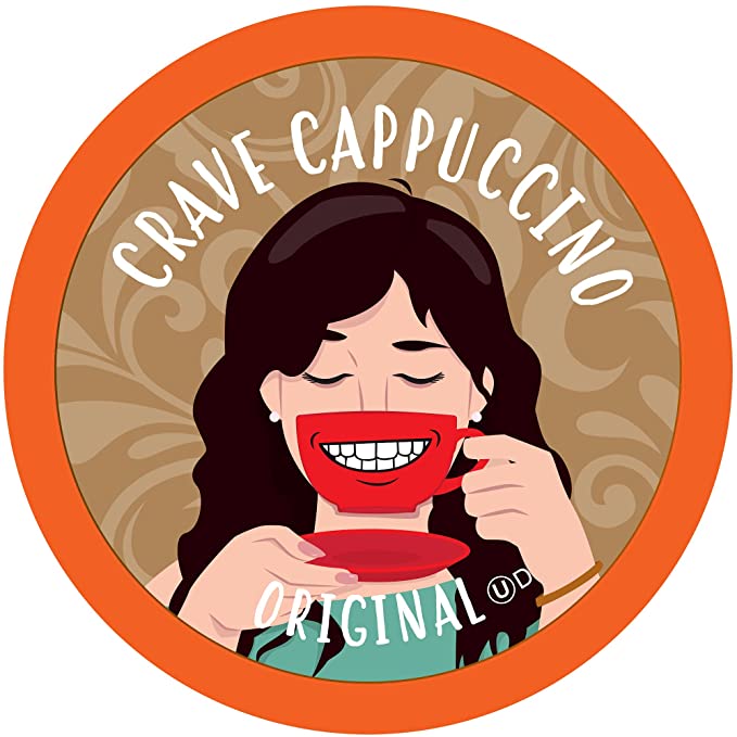  Crave Beverages Cappuccino Pods, Original Cappuccino for Keurig K Cup Brewers, 40 Count  - 850027429229