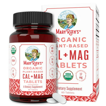Calcium Magnesium Supplement USDA Organic | Sugar Free | Calcium + Magnesium Chewable Tablets | Gut Health Supplements for Women & Men | Bone Strength | Vegan | Non-GMO | Gluten Free | 30 Servings - 850029392316