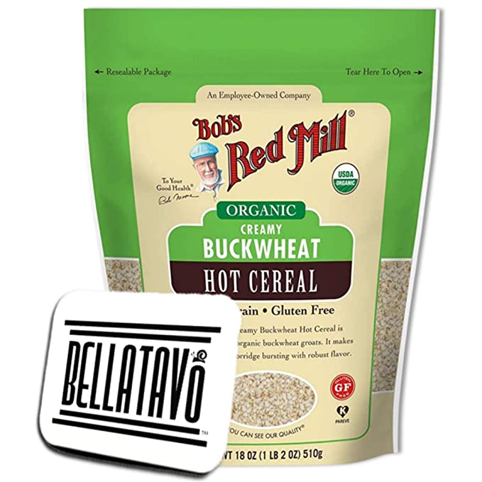  Organic Buckwheat Cereal Bundle. Includes One Bag of Bobs Red Mill Organic Creamy Buckwheat Hot Cereal and a BELLATAVO Ref Magnet! One bag has 18 oz of Bobs Red Mill Buckwheat Cereal! - 850037409204