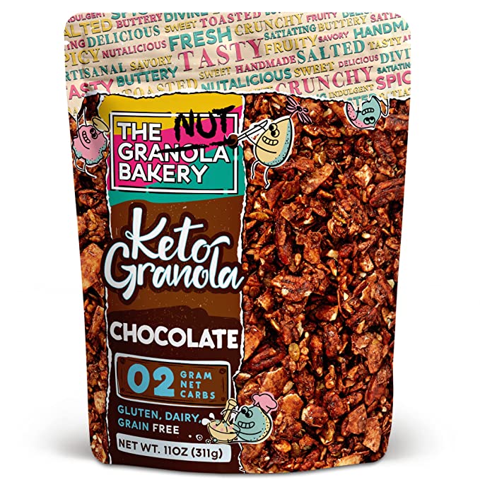 The Granola Bakery Chocolate Keto Granola Cereal | 2g Net Carb | Low Carb Snack, 11 Ounces - 850038562403