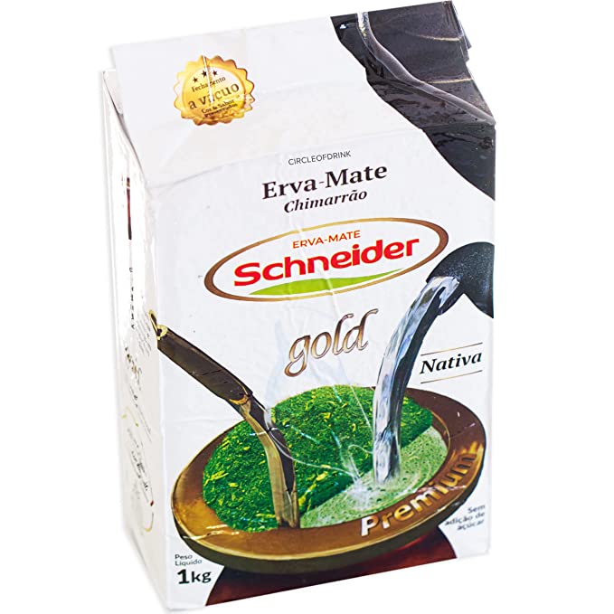  Circle of Drink - Schneider Gold - Gourmet Erva Mate - Brazilian Yerba Mate - Stout, Espresso, Barley Flavors - Vacuum Sealed Fresh - 1kg (1000g)  - 850042522028