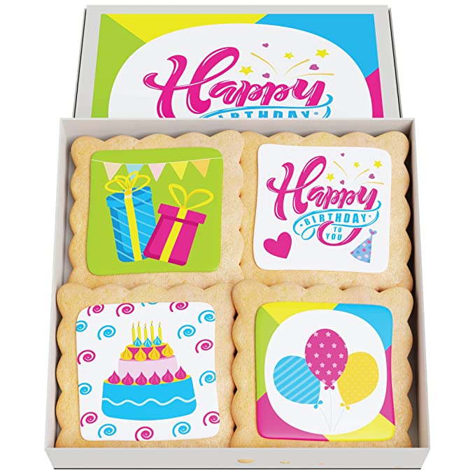  Soft Gourmet Cookies Gift Basket - Custom Sugar Cookies with Vanilla Frosting - Kosher Baked from Scratch with Real Vanilla, Eggs and Butter – Birthday Cookies Bakery Fresh Care Package Gift Box  - 850043290001