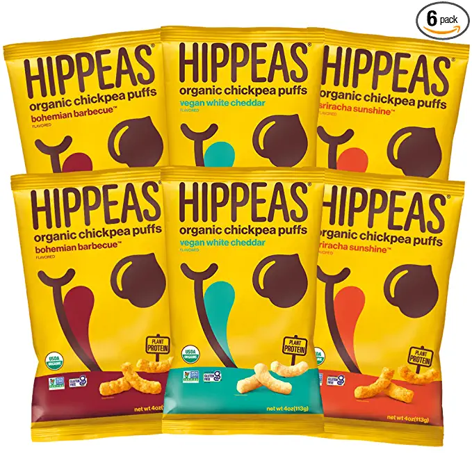  HIPPEAS Organic Chickpea Puffs + Variety Pack | Vegan, Gluten-Free, Crunchy, Protein Snacks, 4 Ounce (Pack of 6) - 850126007946