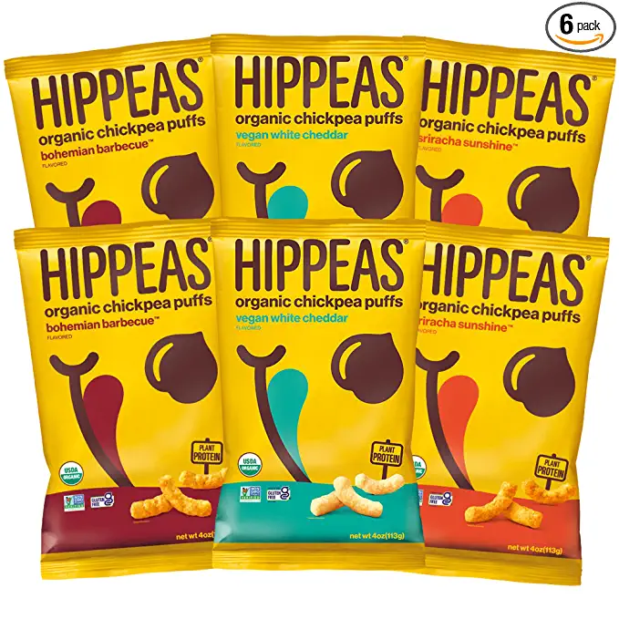HIPPEAS Organic Chickpea Puffs + Variety Pack | Vegan, Gluten-Free, Crunchy, Protein Snacks, 4 Ounce (Pack of 6) - 850126007946