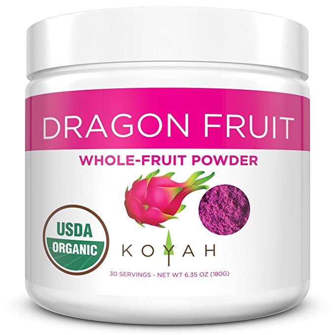  KOYAH - Organic Freeze-Dried Pink Dragon Fruit Powder (1 Scoop = 1/4 Cup Fresh) - 850198008513