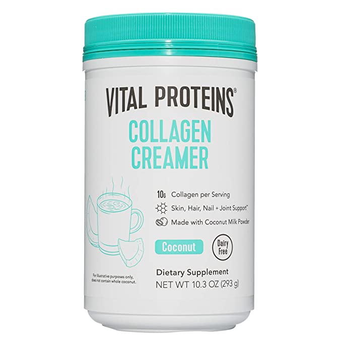 Vital Proteins Collagen Coffee Creamer, Non Dairy & Low Sugar Powder with Collagen Peptides Supplement - Supporting Healthy Hair, Skin, Nails with Energy-Boosting MCTs - Coconut 10.3oz - 850232005027