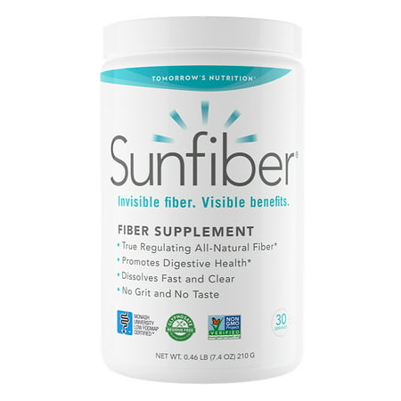 Tomorrow s Nutrition SunFiber Soluble Prebiotic Fiber Support for Digestive Wellness with Guar Gum Vegan 100% Gluten Free 30 Servings (7.4 oz) - 850236004026