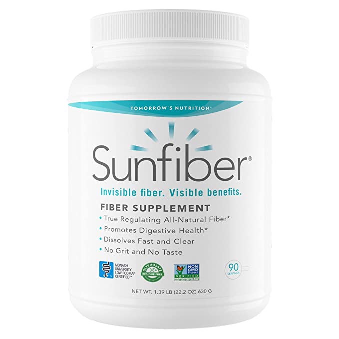  Tomorrow's Nutrition Sunfiber, Soluble Prebiotic Fiber Support for Digestive Wellness with Guar Fiber, Low FODMAP, Vegan, 90 Servings  - 850236004408