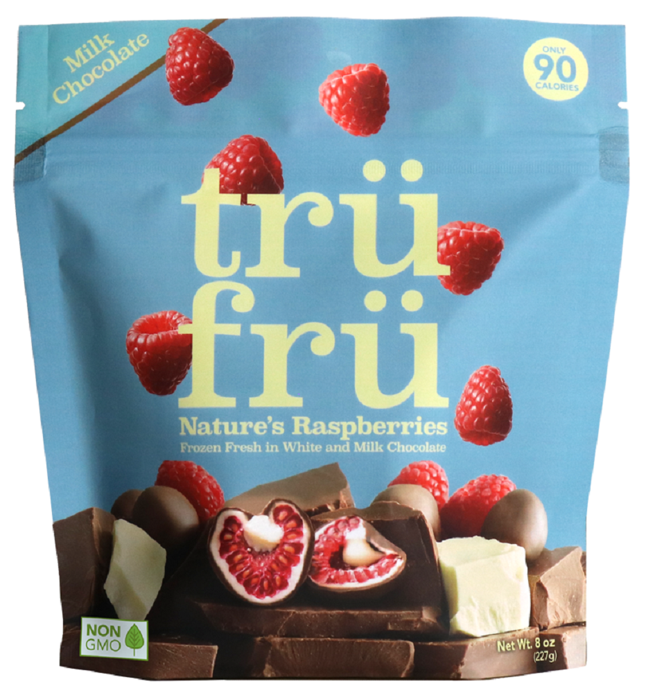 TRU FRU: Nature’s Raspberries Hyper-Chilled in White and Milk Chocolate, 8 oz - 0850241008835