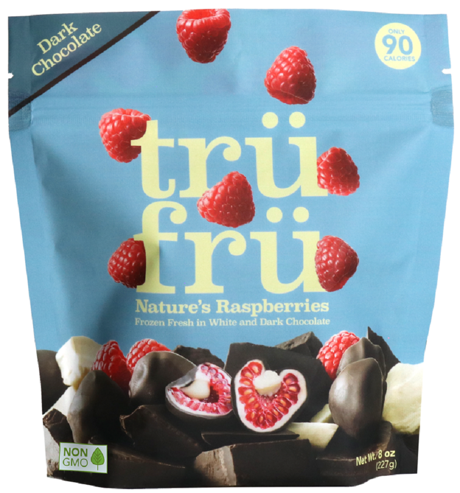 TRU FRU: Nature’s Raspberries Hyper-Chilled in White and Dark Chocolate, 8 oz - 0850241008842