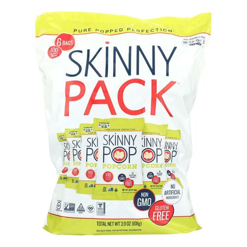 SKINNY POP: All Natural Popcorn 6 count, 3.9 oz - 0850251004025
